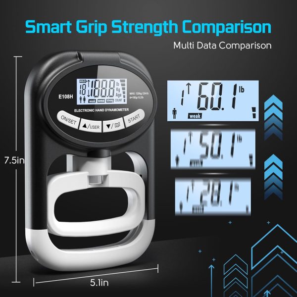 Hand Dynamometer Grip Strength Trainer - Grip Strength Tester Electronic - Image 3