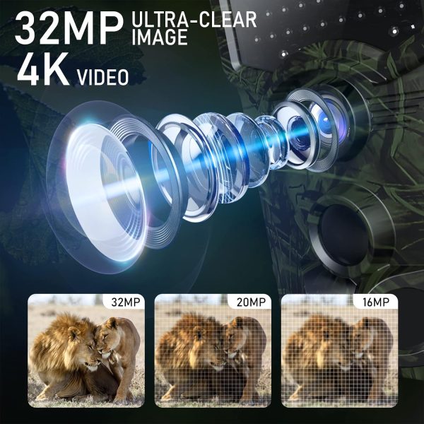 Vikeri 4K 32MP Trail Camera, Game Camera with Night Vision 0.1s Trigger - Image 6