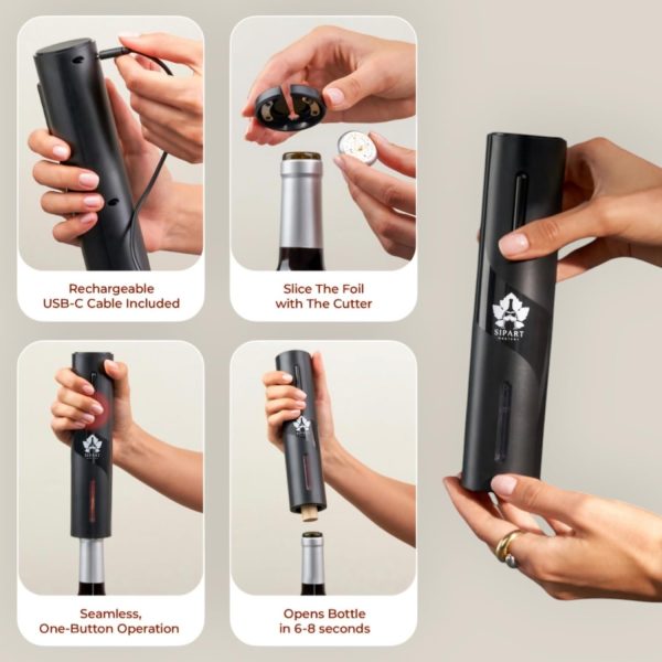 Premium Electric Wine Opener Gift Set - 5-in-1 Wine Opener kit w USB - Image 3