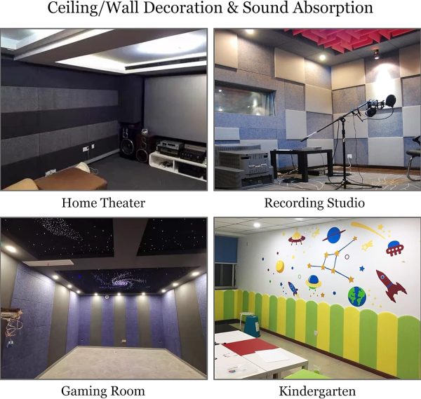 BXI Sound Absorber - 31.5 X 23.6 X 3/8 Inches 6 Pack High Density Acoustic - Image 4