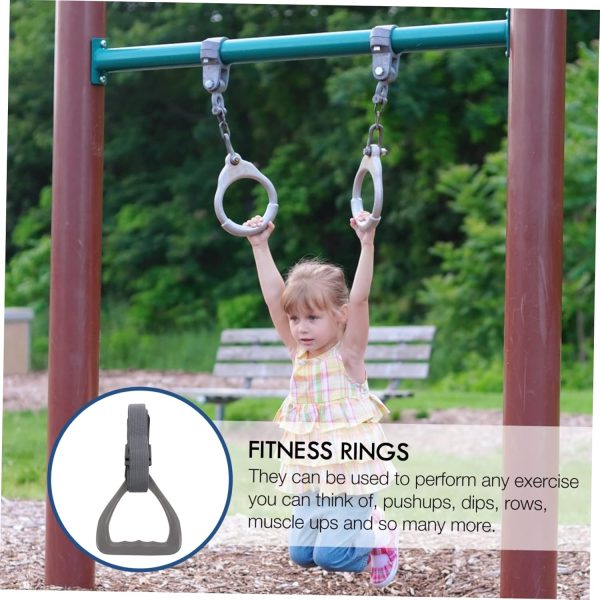 2 Pcs Handle Ring Gymnastics Barbell Bar Pull Handles Training Push Outdoor - Image 6