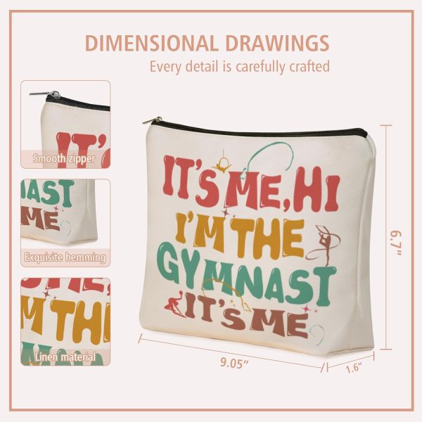 Gymnast Gifts Makeup Bag: Perfect Cosmetic Bags IT's ME, HI I'M THE GYMNAST - Image 3