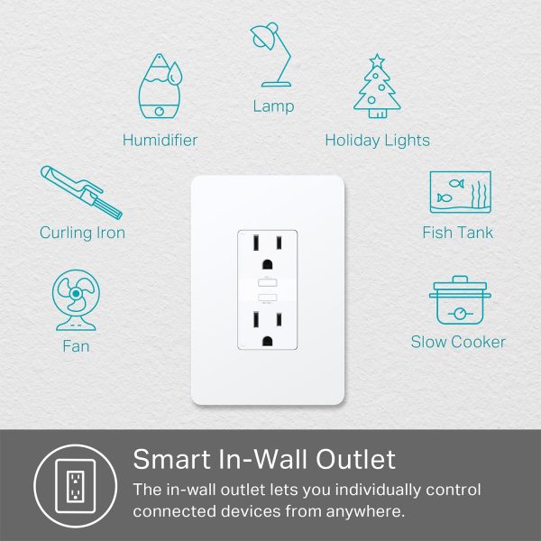 Kasa Smart Plug KP200, In-Wall Smart Home Wi-Fi Outlet Works with Alexa, - Image 3