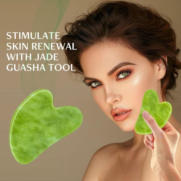 Jade Roller & Gua Sha Facial Tools, Natural Anti-Aging Jade Beauty - Image 5