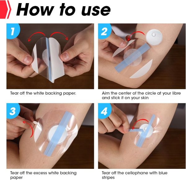 AZEN 60 Pack Freestyle Sensor Covers for Libre 3, Waterproof Adhesive - Image 6