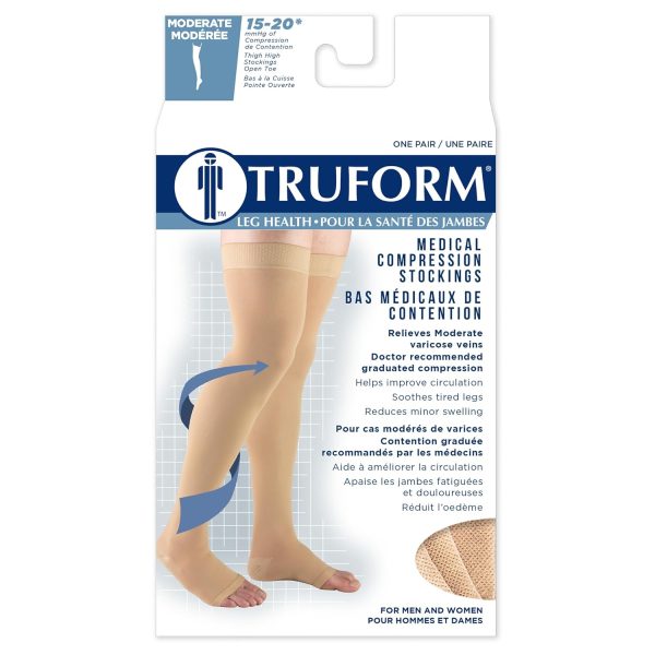 Truform 15-20 mmHg Compression Stockings for Men and Women, Thigh High - Image 6