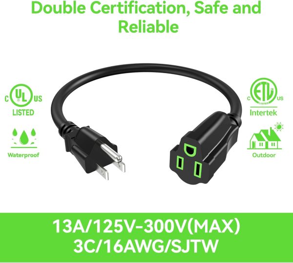 Power Extension Cord 7FT/84Inch, 3 Prong Grounded Electric Extension Cable - Image 2