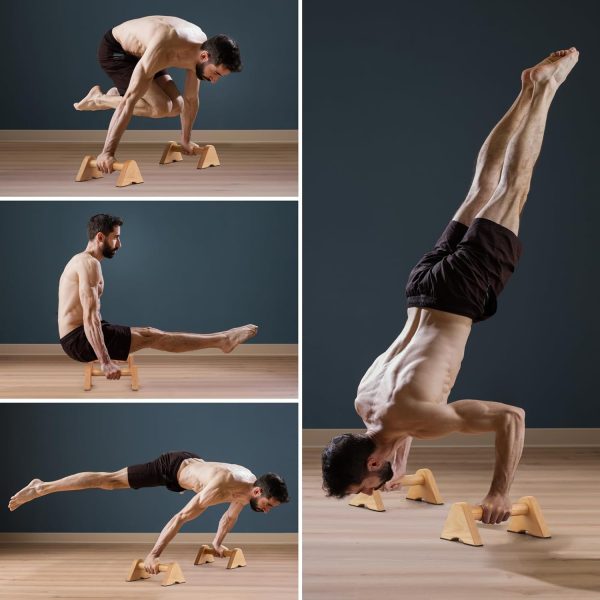 Wooden Push Up Bar Non-Slip Handstands for Floor Workout, Parallettes - Image 8
