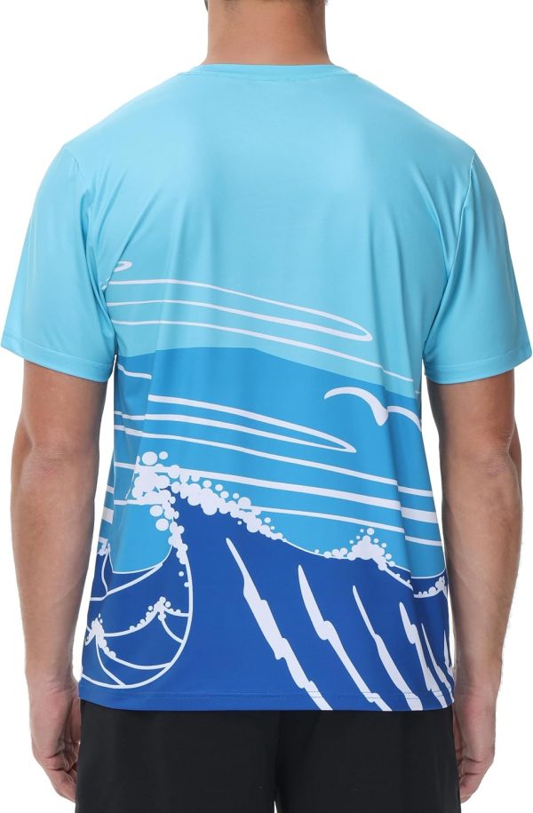 Satankud Men's UPF50+ Rash Guard Swim Shirts Short/Long Sleeve Sun - Image 4