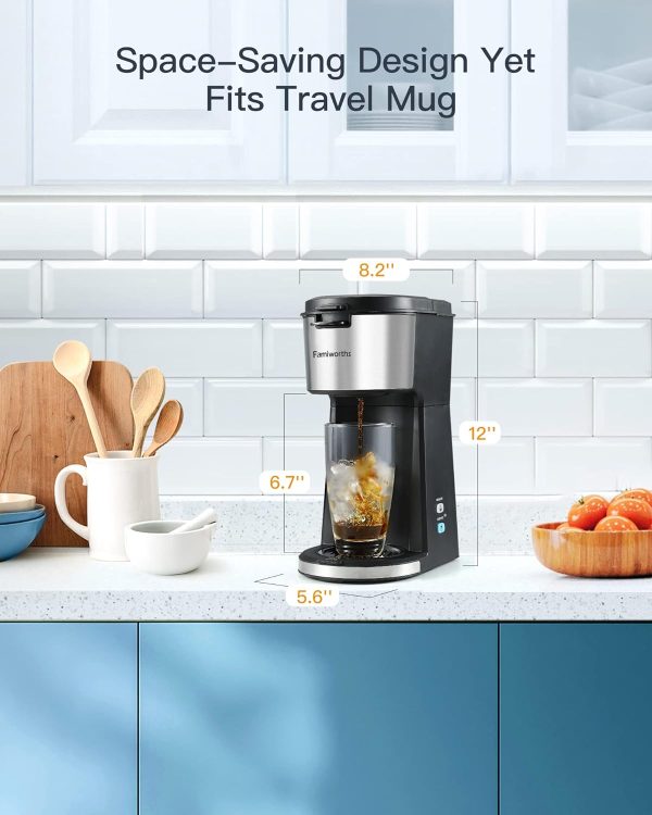 Famiworths Single Serve Coffee Maker, Iced and Hot Coffee Maker for K Cup & - Image 6