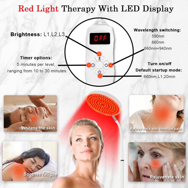 Red Light Therapy Lamp for Face- Facial and Body Treatment with Adjustable - Image 6