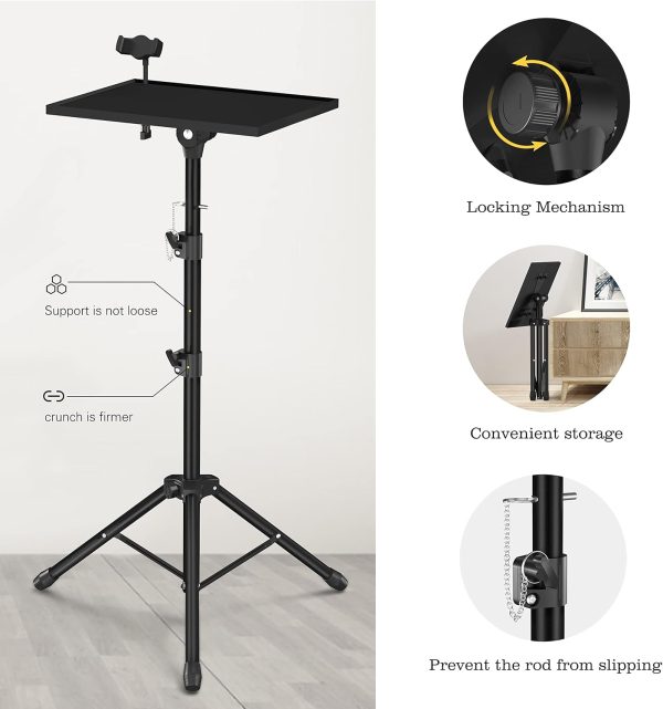 Projector Stand Tripod - Laptop Tripod Projector Stand Adjustable Height 22 - Image 3
