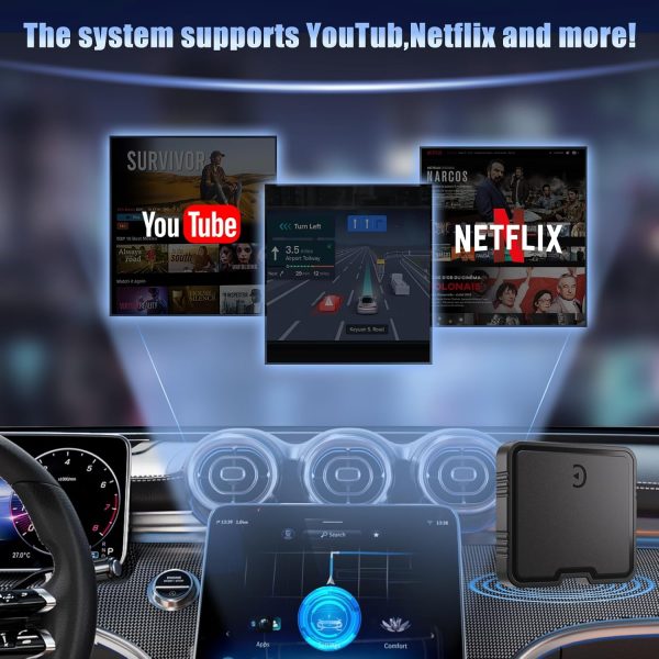 Wireless CarPlay Adapter, 2024 Upgrade Support Netflix/YouTube/TF Card Plug - Image 2
