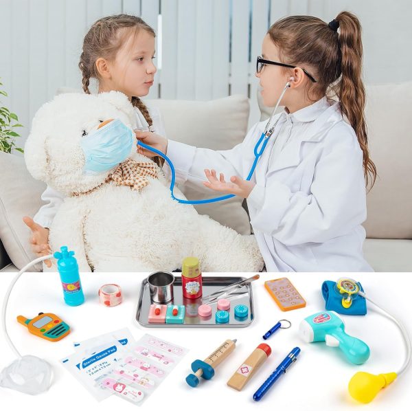 Sundaymot Doctor Kit for Kids, 34 Pcs Pretend Playset for Toddlers, Doctor - Image 4