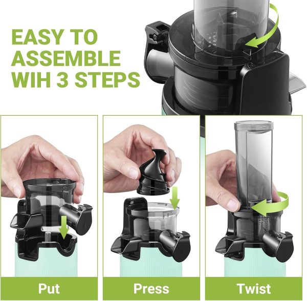 Aobosi Compact Small Mini Juicer Machines Space-Saving Slow Masticating - Image 6