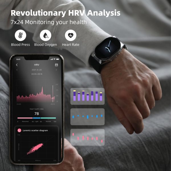 YHE BP Doctor Pro Smart Watch, Blood Pressure Watch with Patented Cuff, HRV - Image 3