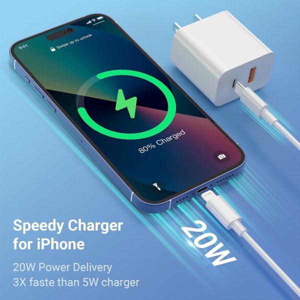 USB C Charger iPhone Charger Fast Charging 3Pack 20W PD+QC3.0 USB A Dual - Image 5