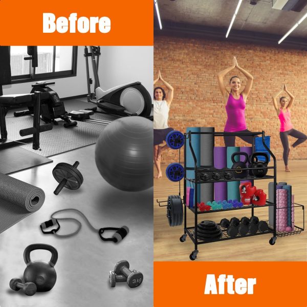 Dumbbell Rack Stand,Weight Rack for Home Gym,Yoga Mat Holder,Kettlebell - Image 6