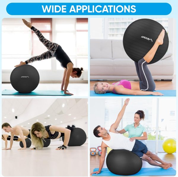 APEXUP Yoga Ball Exercise Ball, Pilates Ball, Anti Slip Stability Ball, - Image 8