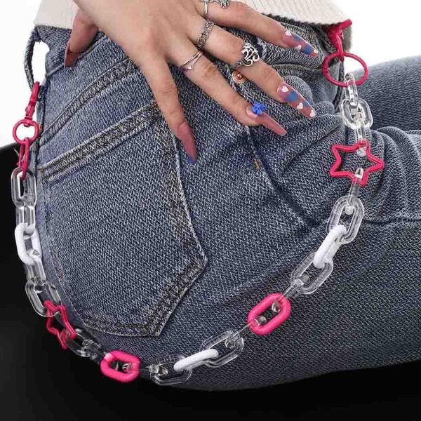 Tgirls Punk Goth Pant Chains Hip Hop Pocket Jean Chain Acrylic Wallet Chain - Image 5