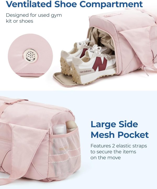 BAGSMART Gym Bag for Women, Lightweight Duffel Bag with Shoe Compartment, - Image 2