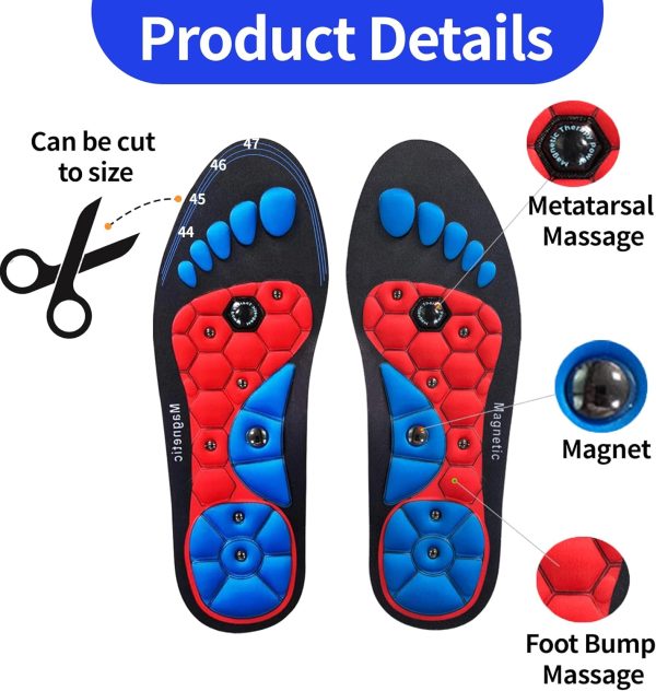 Raised Insole Magnetic Insoles, 1 Pair Magnetic Therapy Insoles, - Image 3