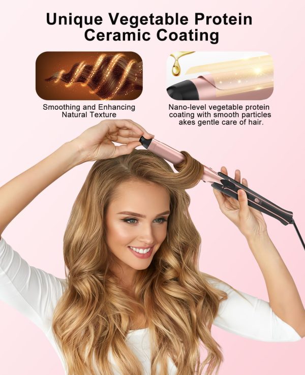 Nimmu Curling Iron Set with Thermal Brush Ceramic Curling Wand (0.35"-1"), - Image 4