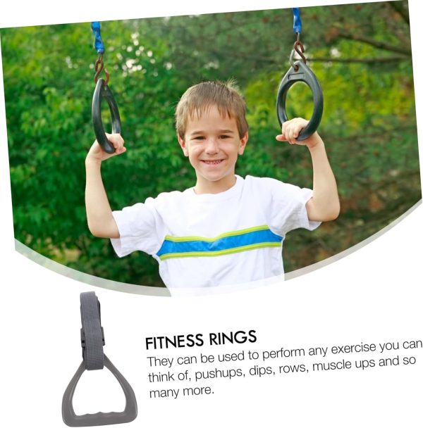 2 Pcs Handle Ring Gymnastics Barbell Bar Pull Handles Training Push Outdoor - Image 2