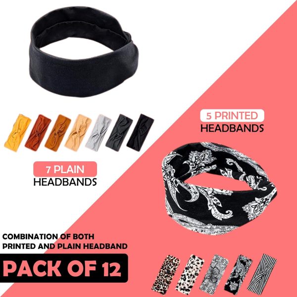 Lotus78, Pack of 12 Wide Headbands for Women Non Slip, Fashionable Sports - Image 6