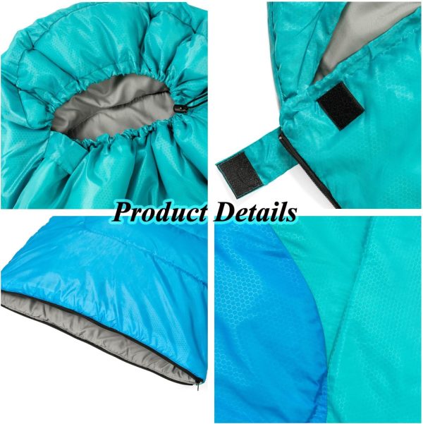 Sleeping Bag - 3 Seasons for Adults Kids Boys Girls Camping Hiking - Warm - Image 4