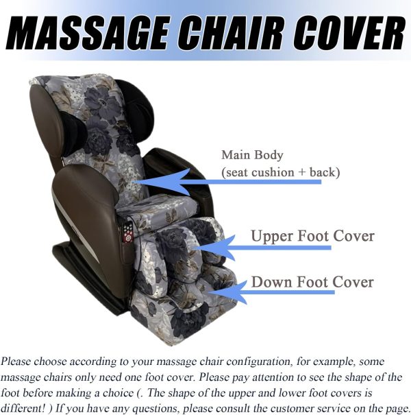 Full Body Massage Chair Cover, Shiatsu Zero Gravity Chair Covers Washable - Image 3