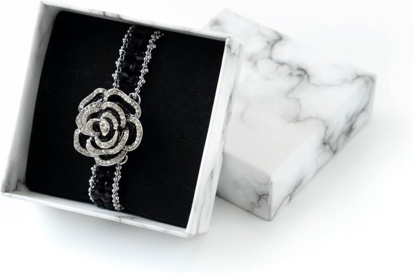 Black Rose Choker Necklace and Bracelet - Image 5