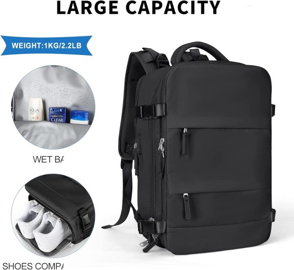 coowoz Large Travel Backpack For Women Men,Carry On Backpack,Hiking - Image 5