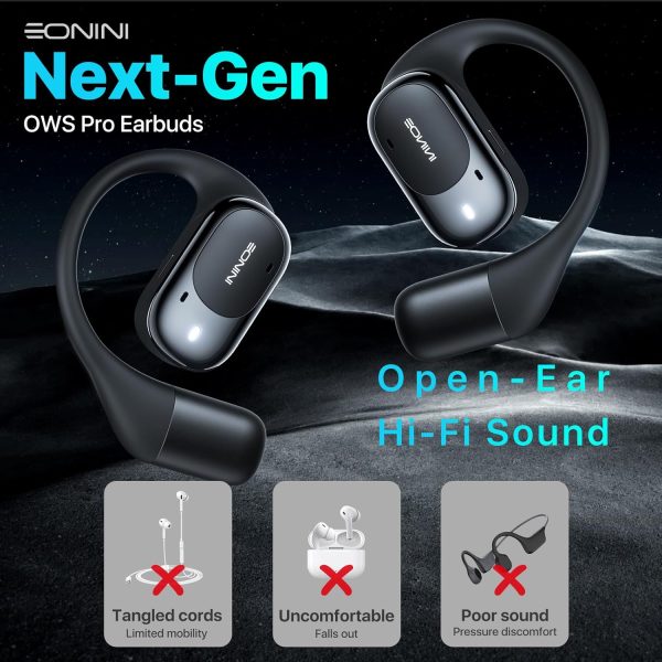 Open Ear Headphones Wireless Bluetooth 5.3 Earbuds, 40H Playtime with - Image 8