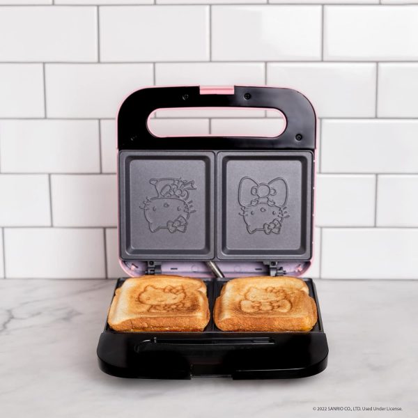 Uncanny Brands Hello Kitty Grilled Cheese Maker- Panini Press and Compact - Image 6