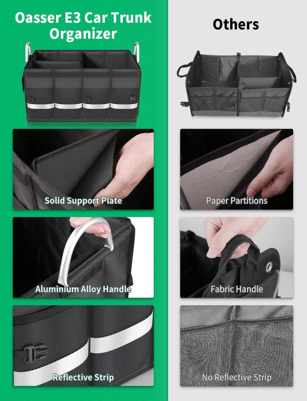 Oasser Trunk Organizer Cargo Organizer Trunk Storage Waterproof Collapsible - Image 3