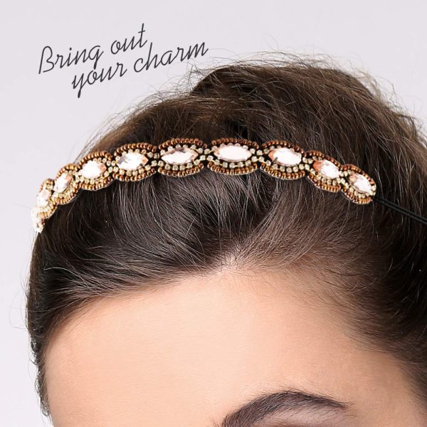 Teenitor 5pcs Hairbands for Women, 5 Rhinestone Beaded Headbands, Head - Image 4