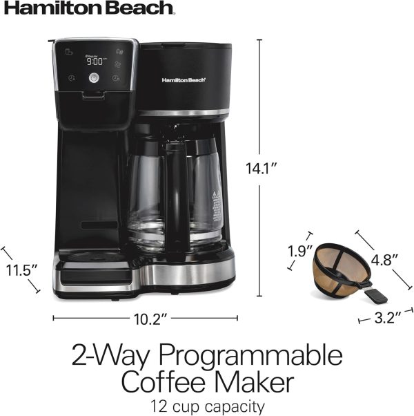 Hamilton Beach 2-Way 12 Cup Programmable Drip Hot and Iced Coffee Maker & - Image 8