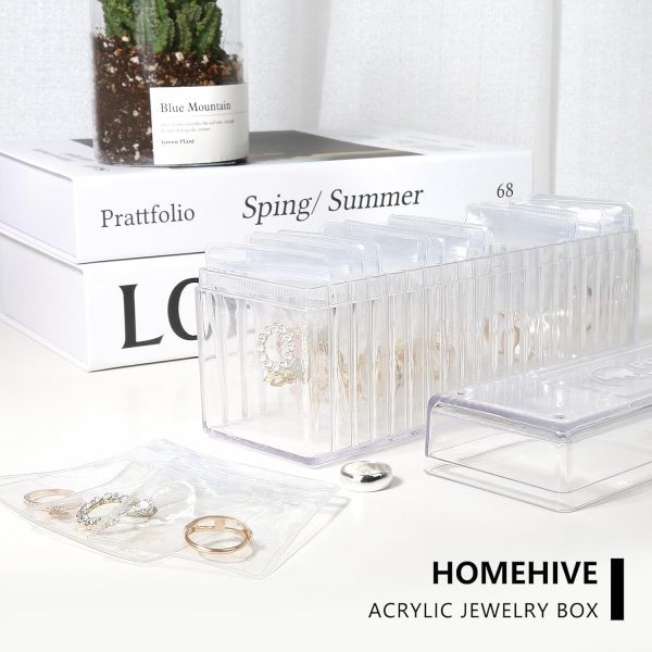 Acrylic Jewelry Box Organizer, Clear Jewelry Organizer and Storage with 20 - Image 7
