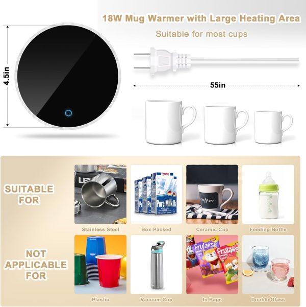 Mug Warmer Coffee Warmer, Coffee Mug | Cup Warmer for Desk, Smart Automatic - Image 7