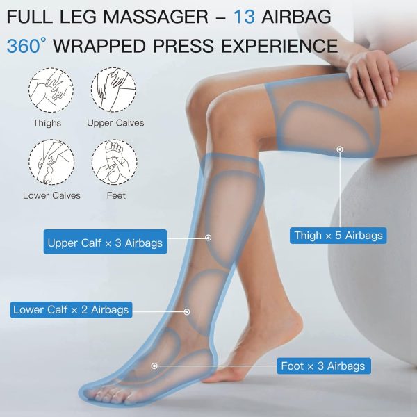 CINCOM Leg Massager with Heat, Air Compression Leg Massager for - Image 3