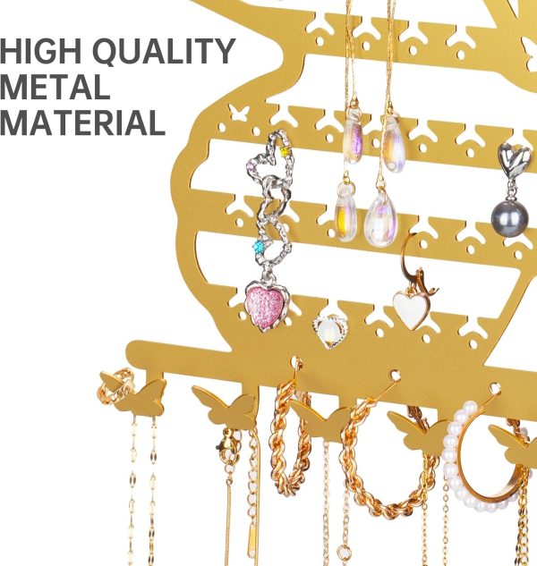 NiHome Butterfly Wall Mounted Jewelry Organizer, Decorative Metal Earring - Image 5