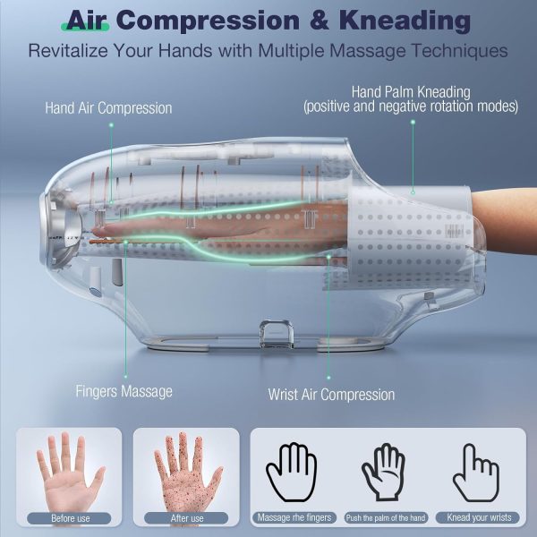 Hand Massager with Heat and Compression, 3D Machine for Arthritis and - Image 5