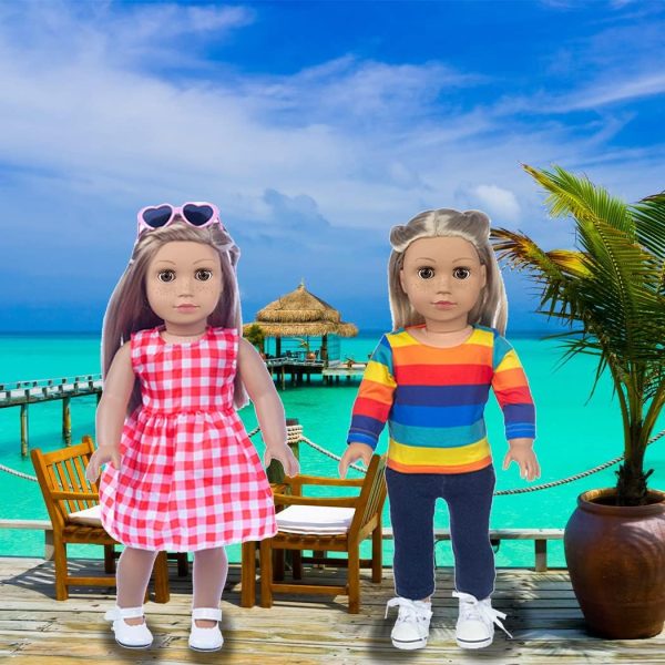 ebuddy Doll Clothes and Accessories 8 Sets Outfit with Shoes Backpack - Image 6