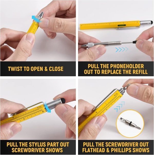 BIIB Stocking Stuffers for Adults Men Him, Multitool Pen Gifts for Men Dad - Image 4