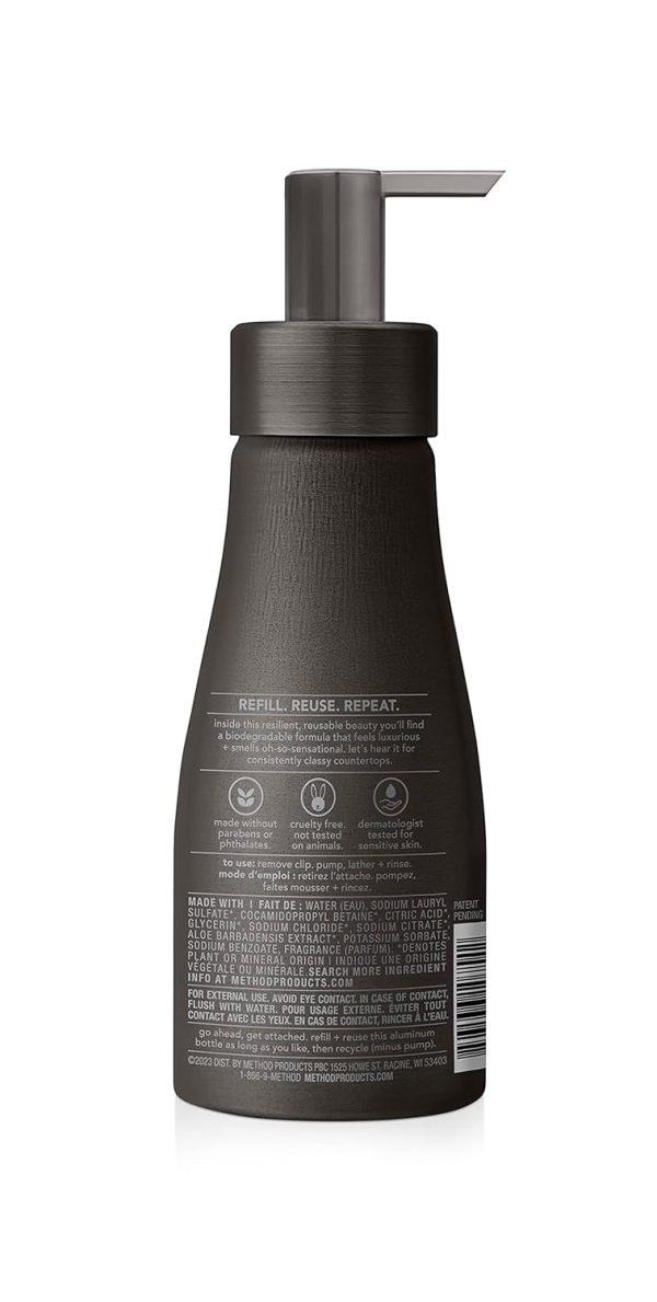 Method Premium Foaming Hand Wash, Vetiver + Amber, Reusable Black Aluminum - Image 3
