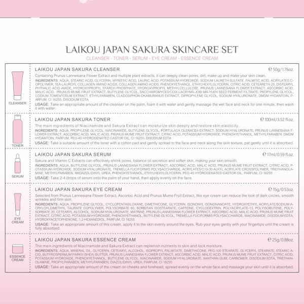 Skin Care Set JAPAN SAKURA Women Beauty Gift Sets Skin Care Kit with - Image 9