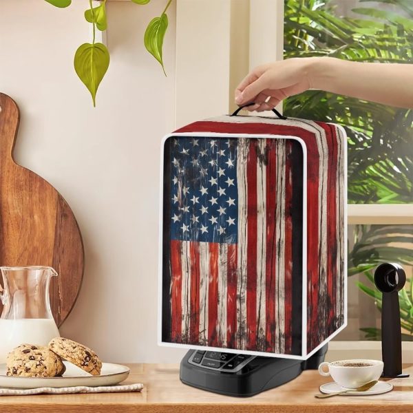 Old American Flag Coffee Maker Covers with Top Handle Portable Covers Anti - Image 5