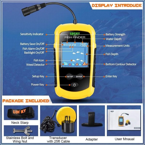 LUCKY Kayak Portable Fish Depth Finder Water Handheld Fish Finder Sonar - Image 7