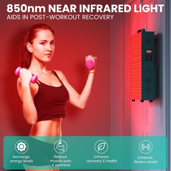 iTHERAU Red Light Therapy for Body Face, 400W 80 LEDs Dual Chip 660nm & - Image 4